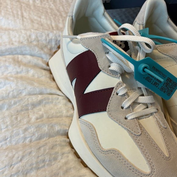 New Balance White and Burgundy Sneakers - Picture 8 of 10